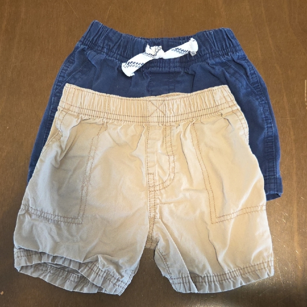 Kids Tan and Blue Shorts. Brand Carter's. Size 18mo